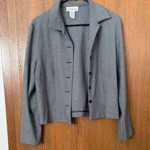 Chadwicks Black and White Houndstooth Blazer Jacket